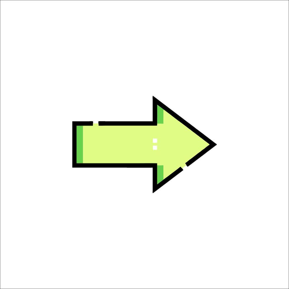 A green arrow pointing in the direction of the arrow vector
