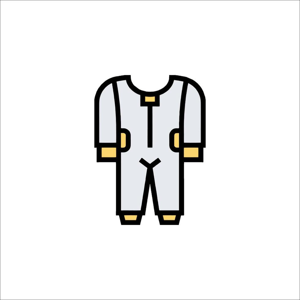 A white and yellow suit icon vector
