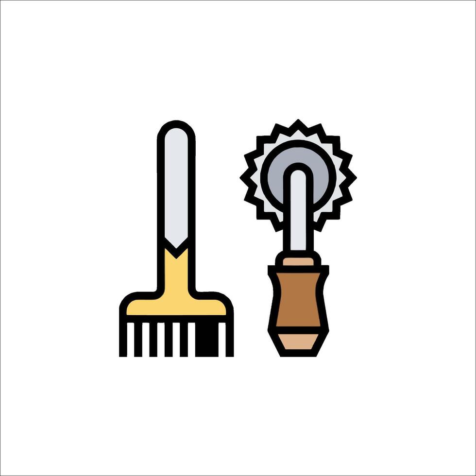 A brush and a screwdriver icon on a white background vector