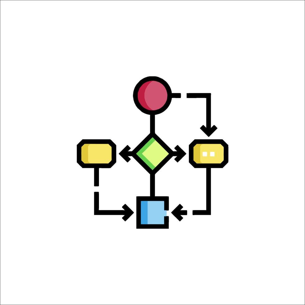 A diagram of a process with arrows and arrows vector