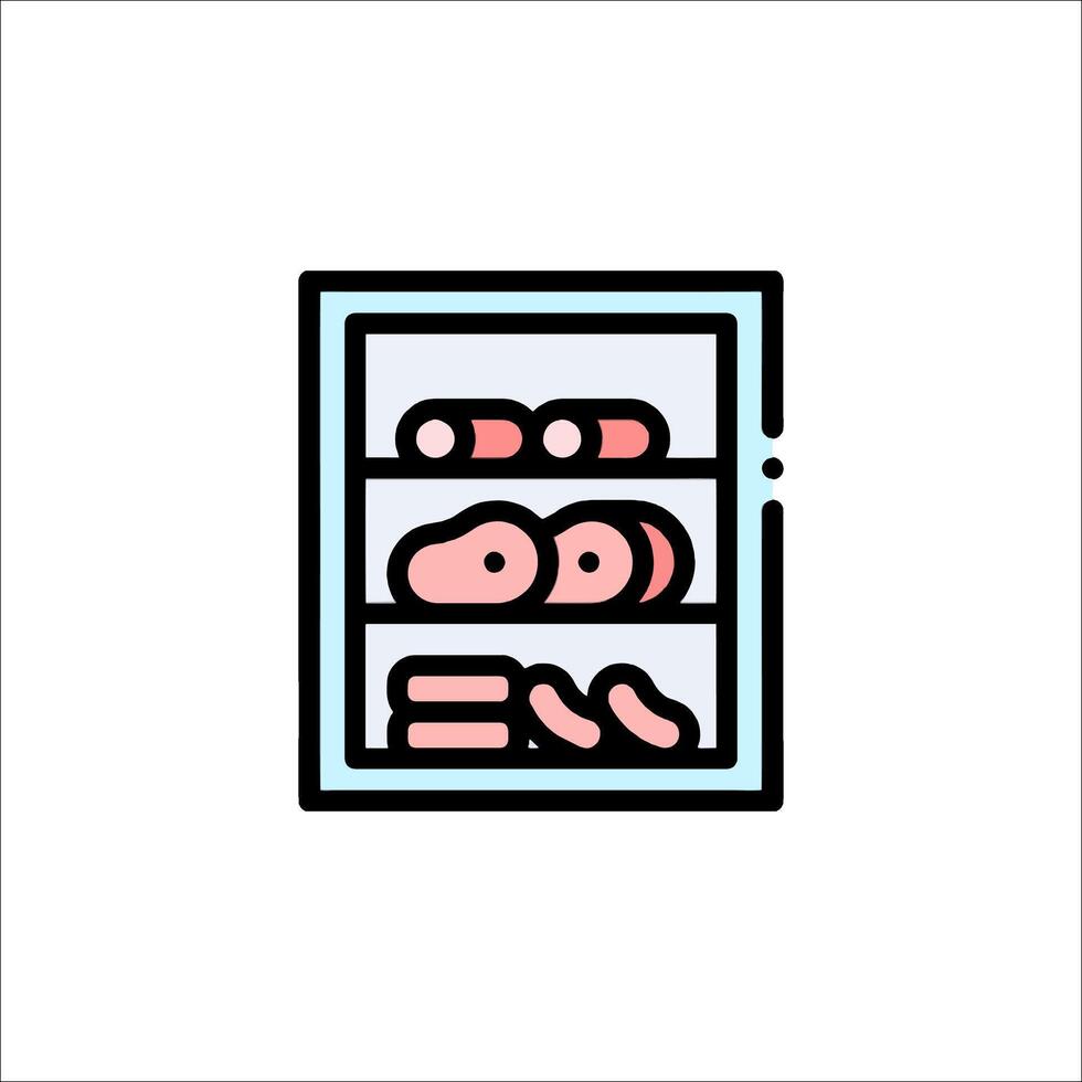 A refrigerator with food inside it vector
