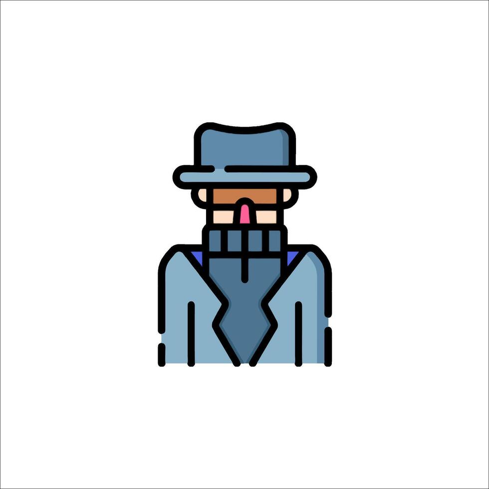 A man in a hat and coat with a pipe vector