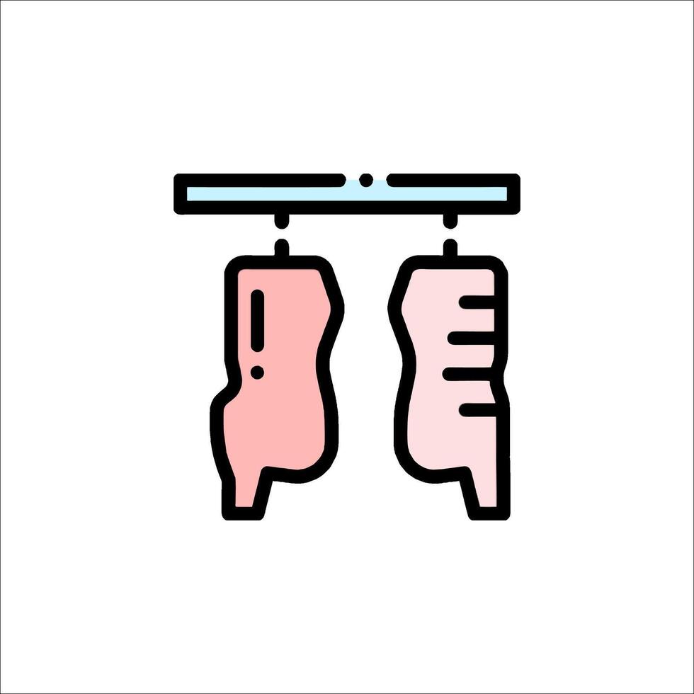 Meat hanging on a rack icon illustration vector