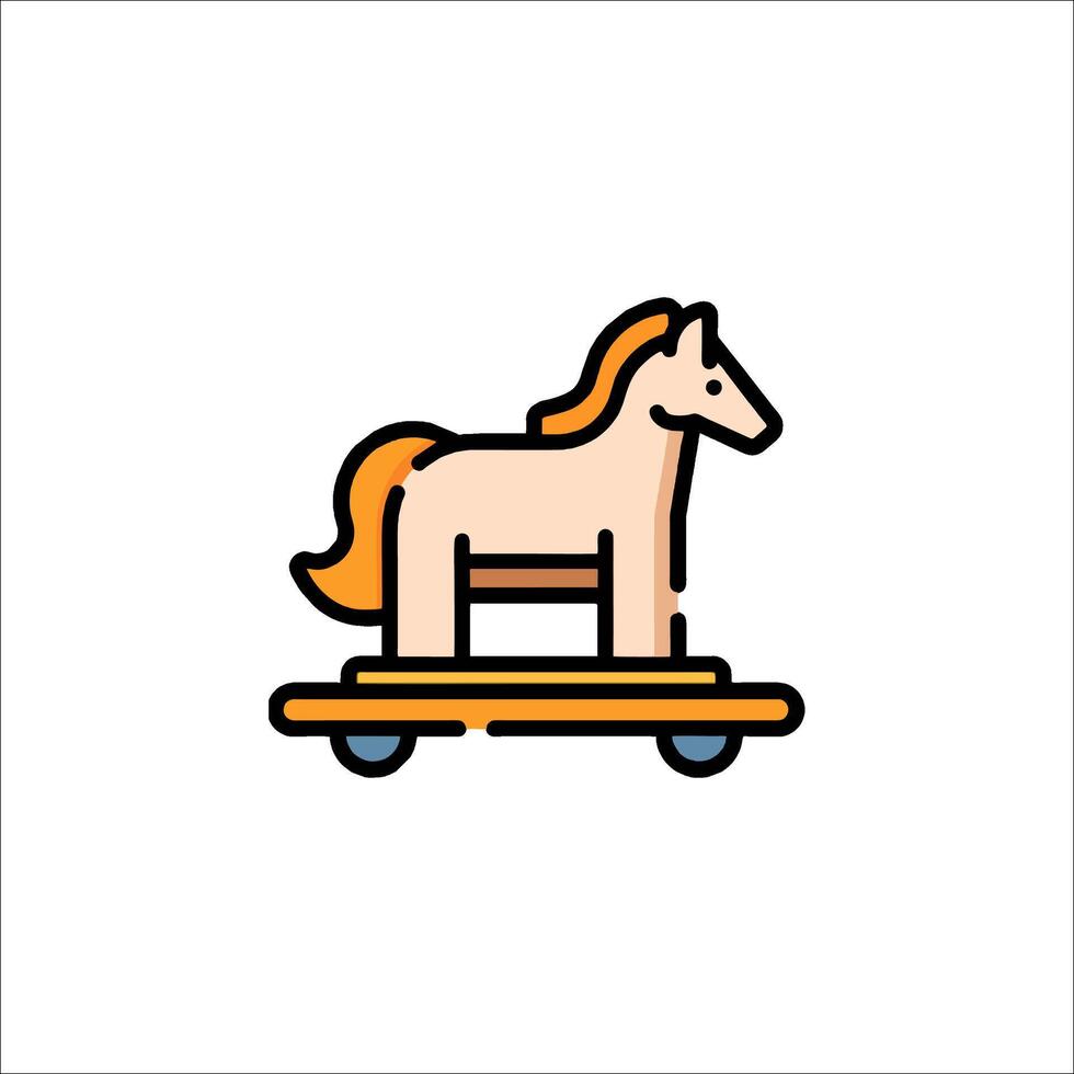 A horse on a rocking horse icon vector