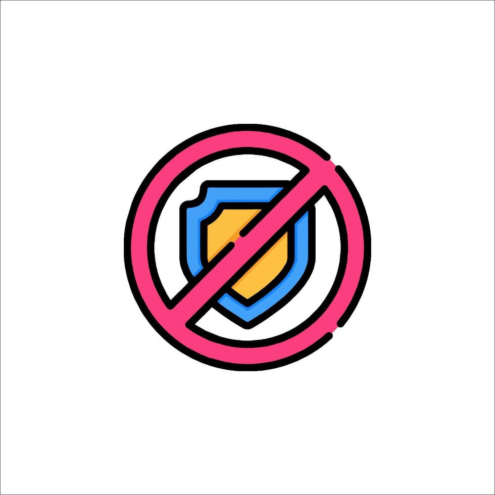 No protection icon illustration vector