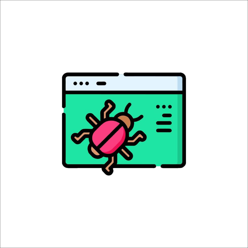 A bug on a computer screen with a red dot vector