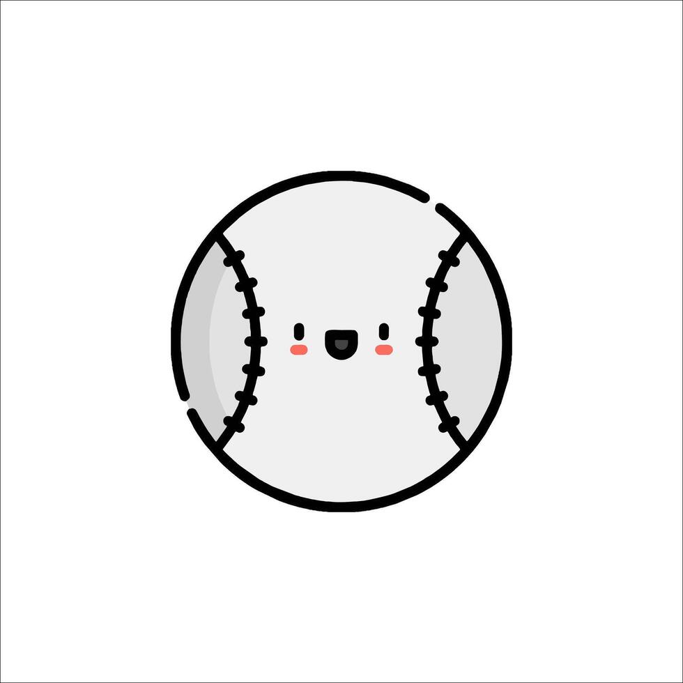 A cartoon baseball ball with a face and eyes vector
