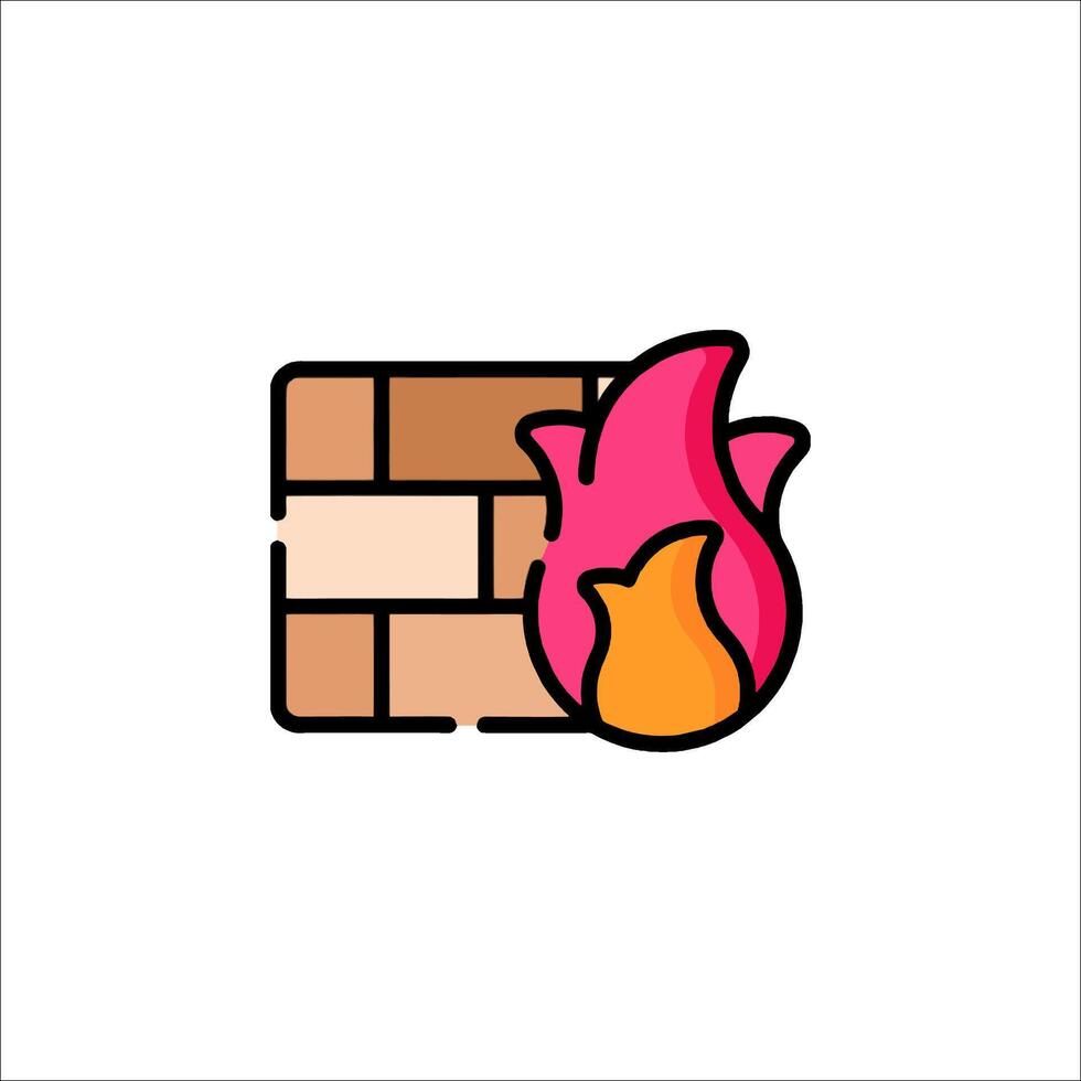 Firewall icon illustration vector