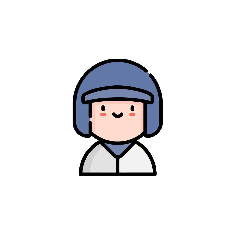 A cartoon character wearing a helmet vector