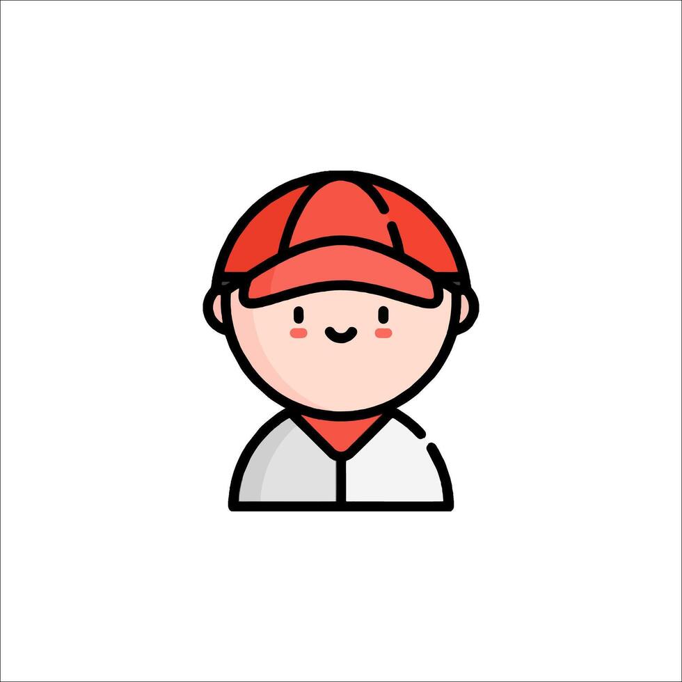 A cartoon character with a red cap on vector