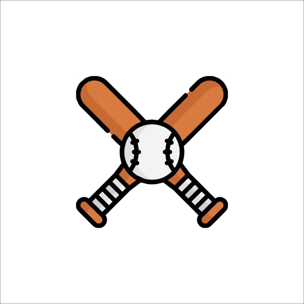 Baseball bats and ball icon vector