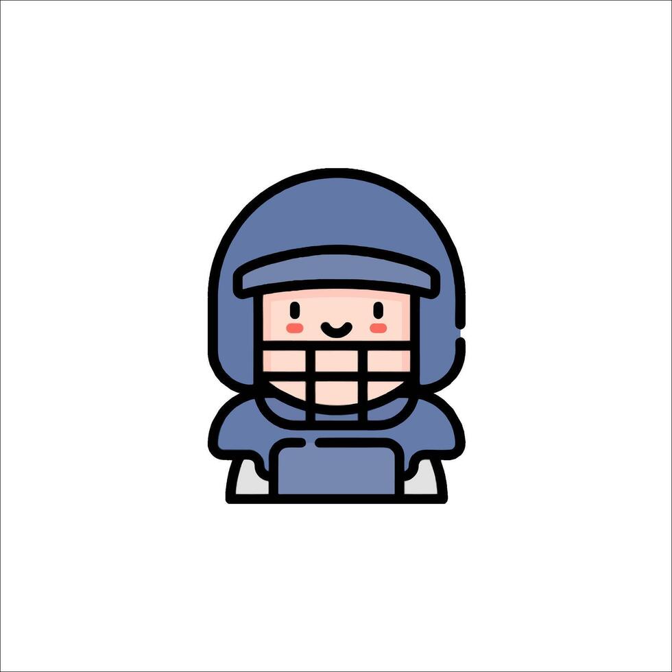 A cartoon character wearing a helmet and holding a football vector