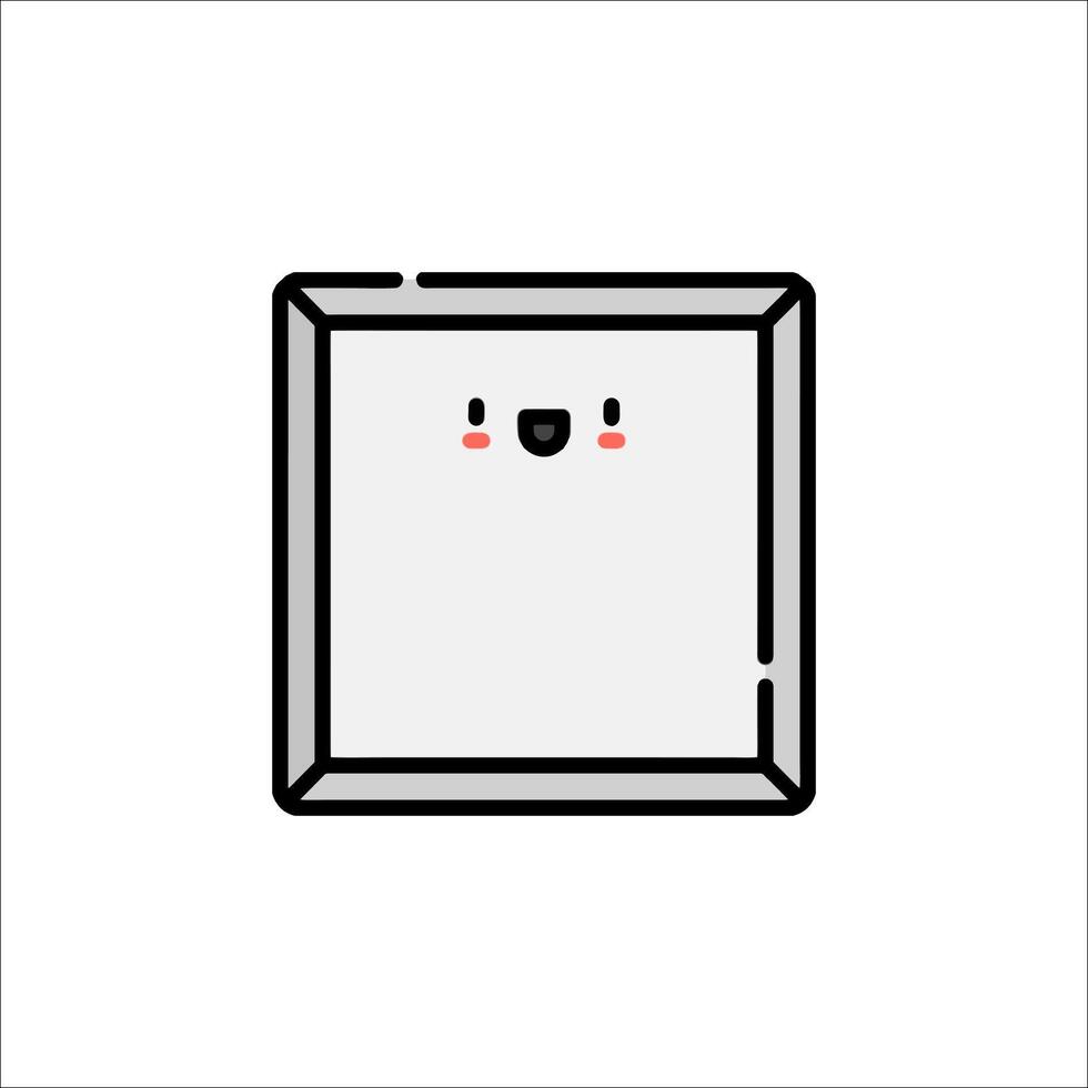 A square with a face on it and a smile vector