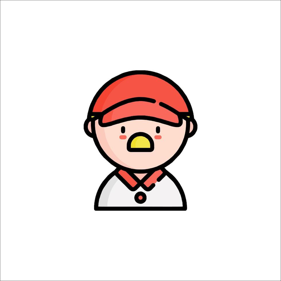 A man in a red cap and white shirt vector
