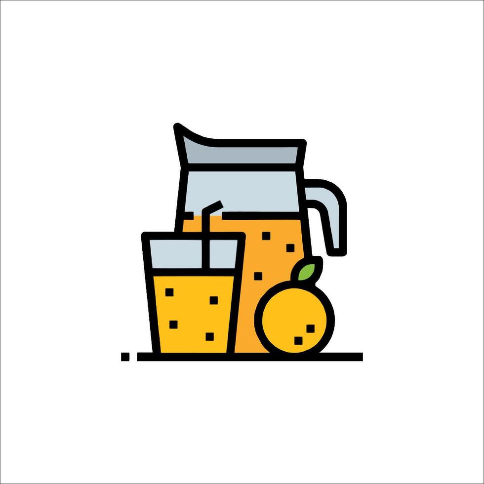 Orange juice and pitcher icon vector