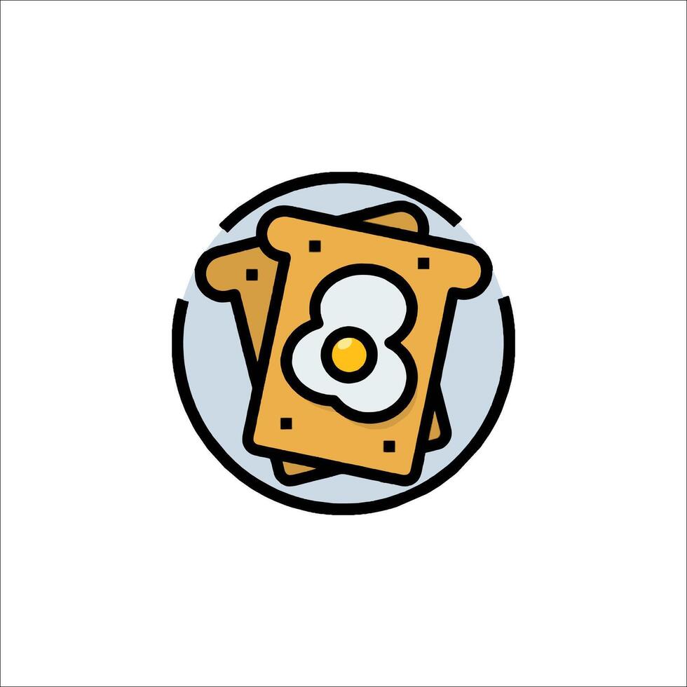 A toast with an egg on it icon vector