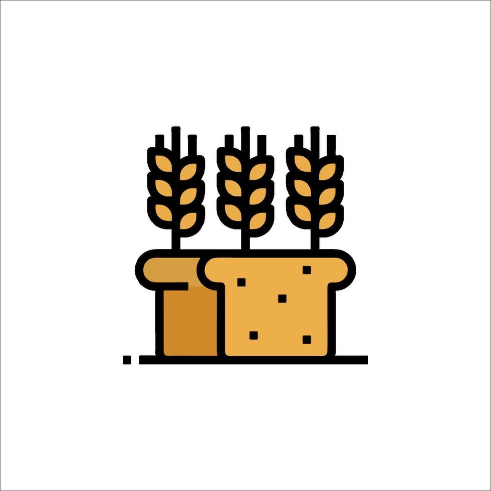 Bread icon with wheat in a box vector