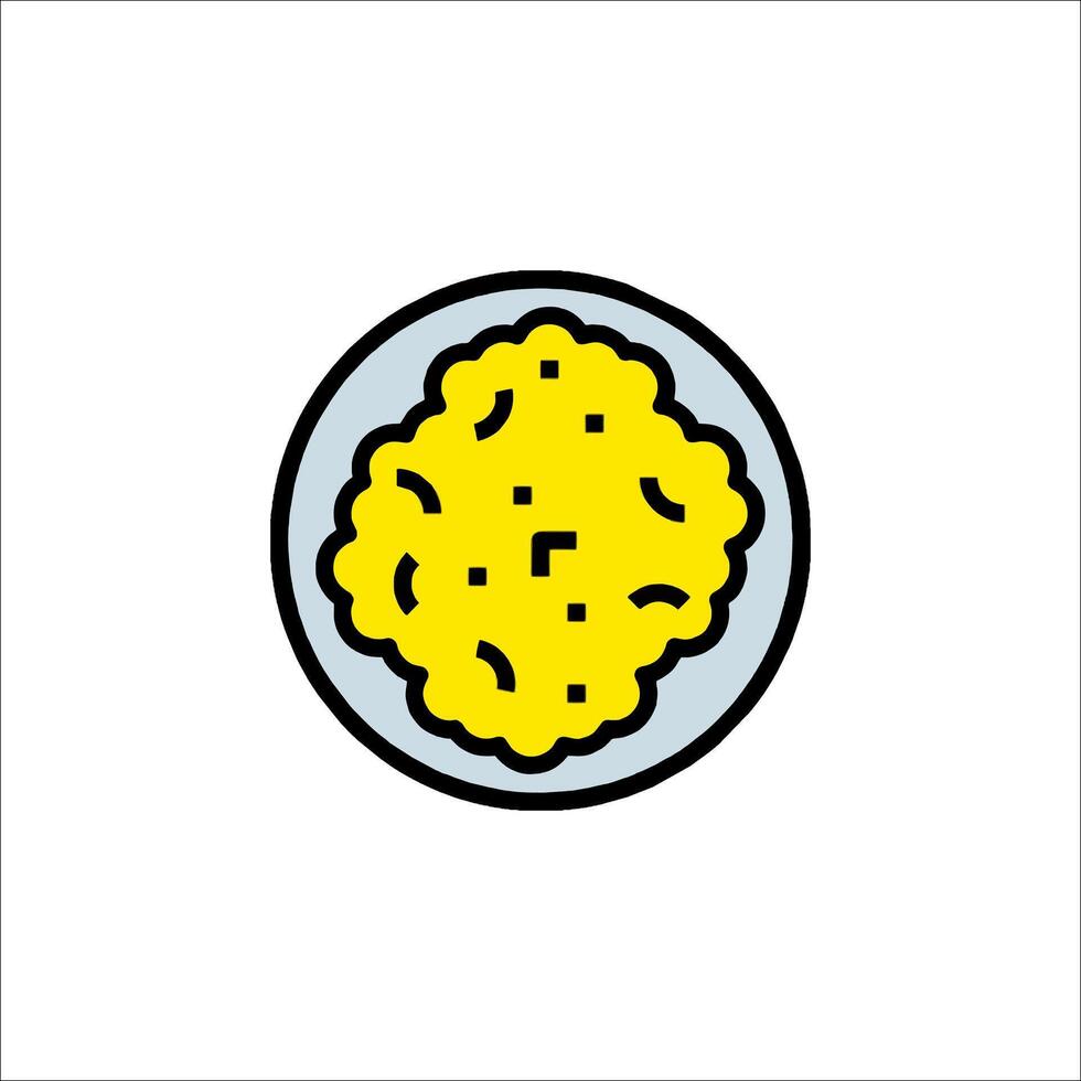 A yellow rice dish icon on a white background vector