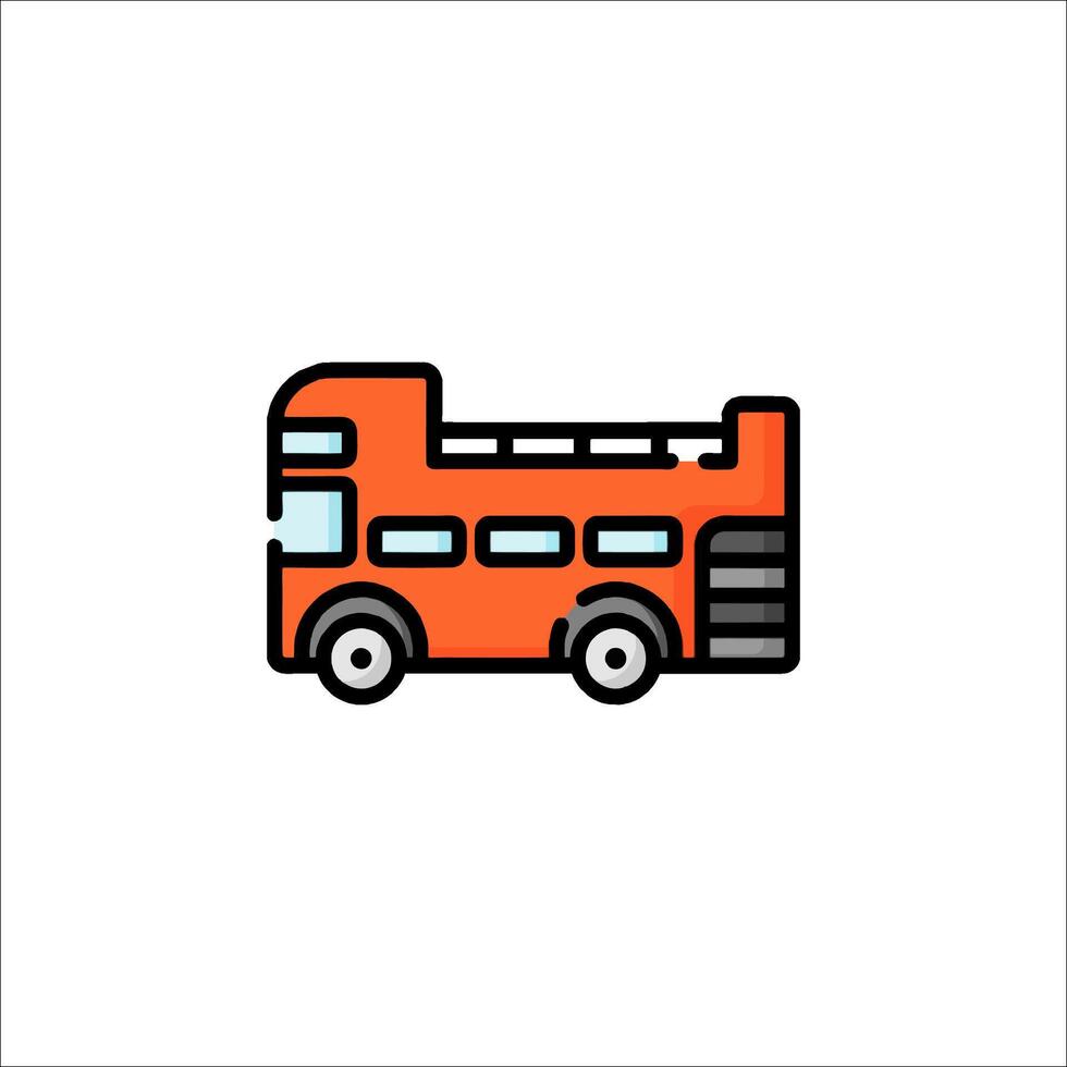 A red double decker bus icon on a white background vector