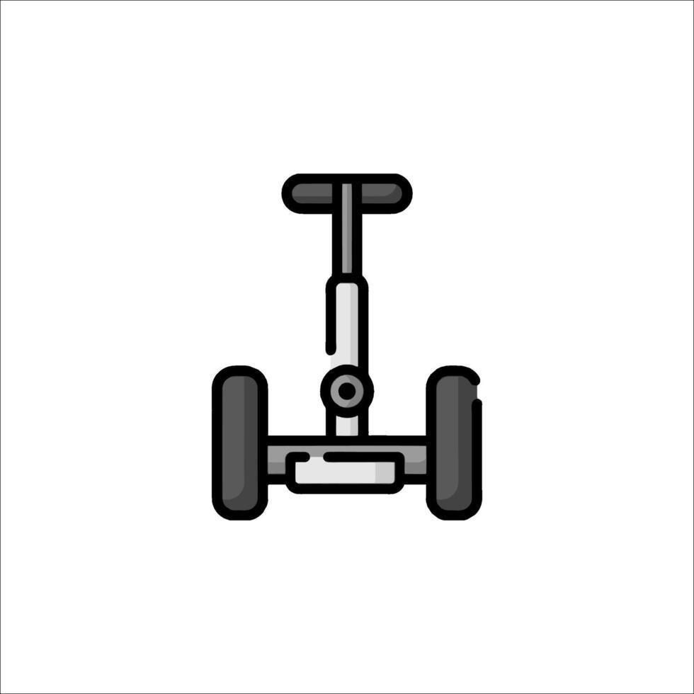 A black and white illustration of a scooter vector