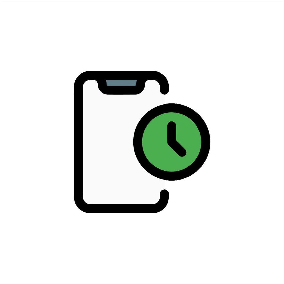 A phone with a clock icon on it vector