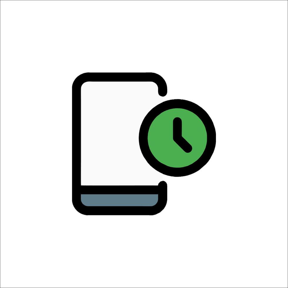 A phone with a clock icon on it vector