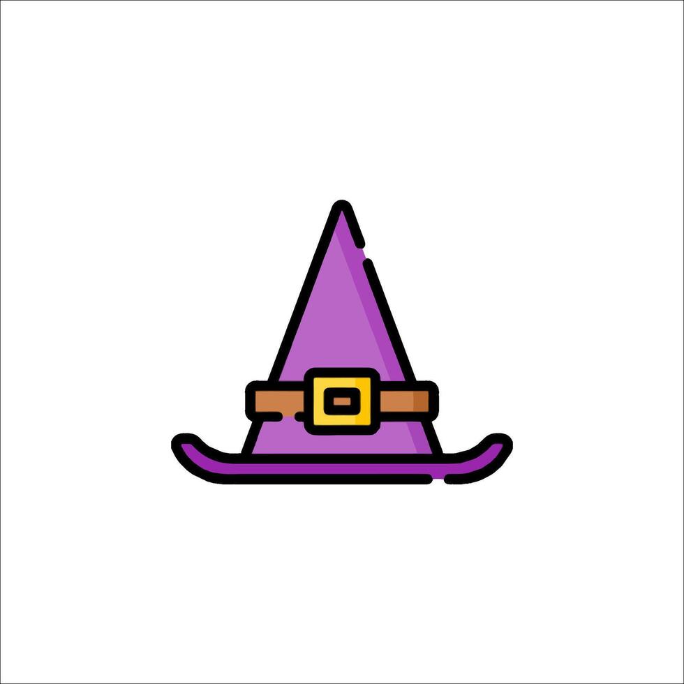 A purple witch hat with a gold buckle vector