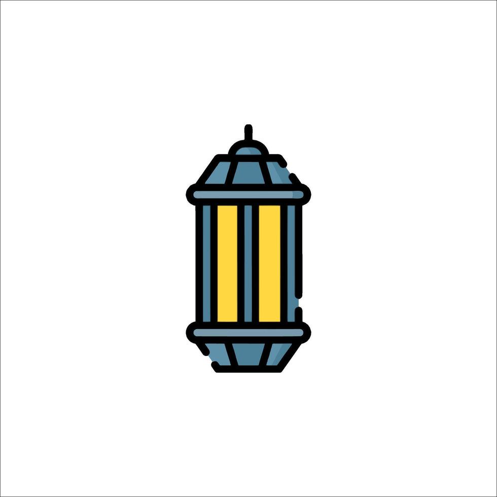 A lamp with a yellow and blue stripe on it vector