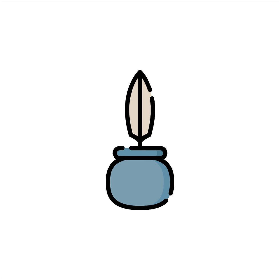 A pen and ink in a vase icon vector