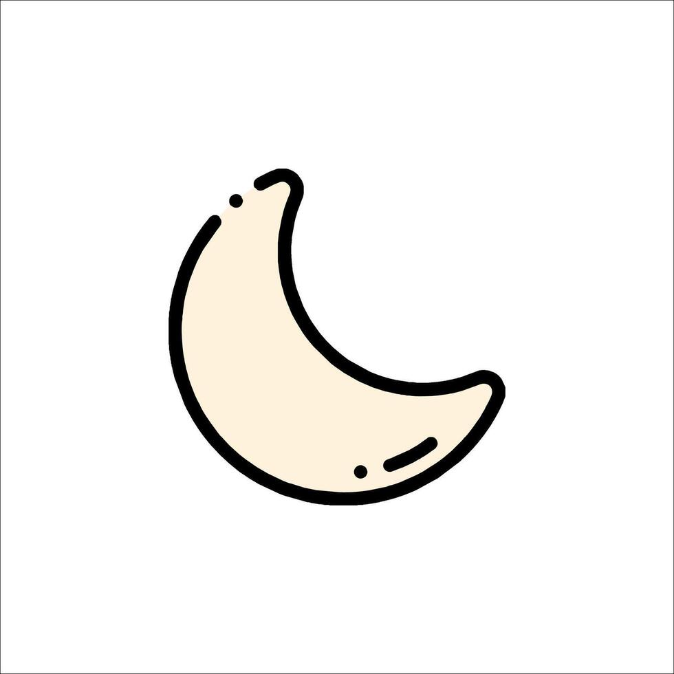 A cartoon crescent moon on a white background vector