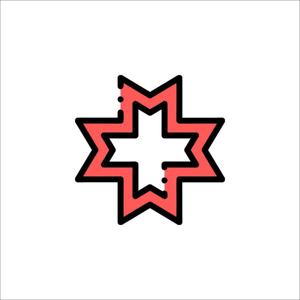 A red star with a cross on it vector