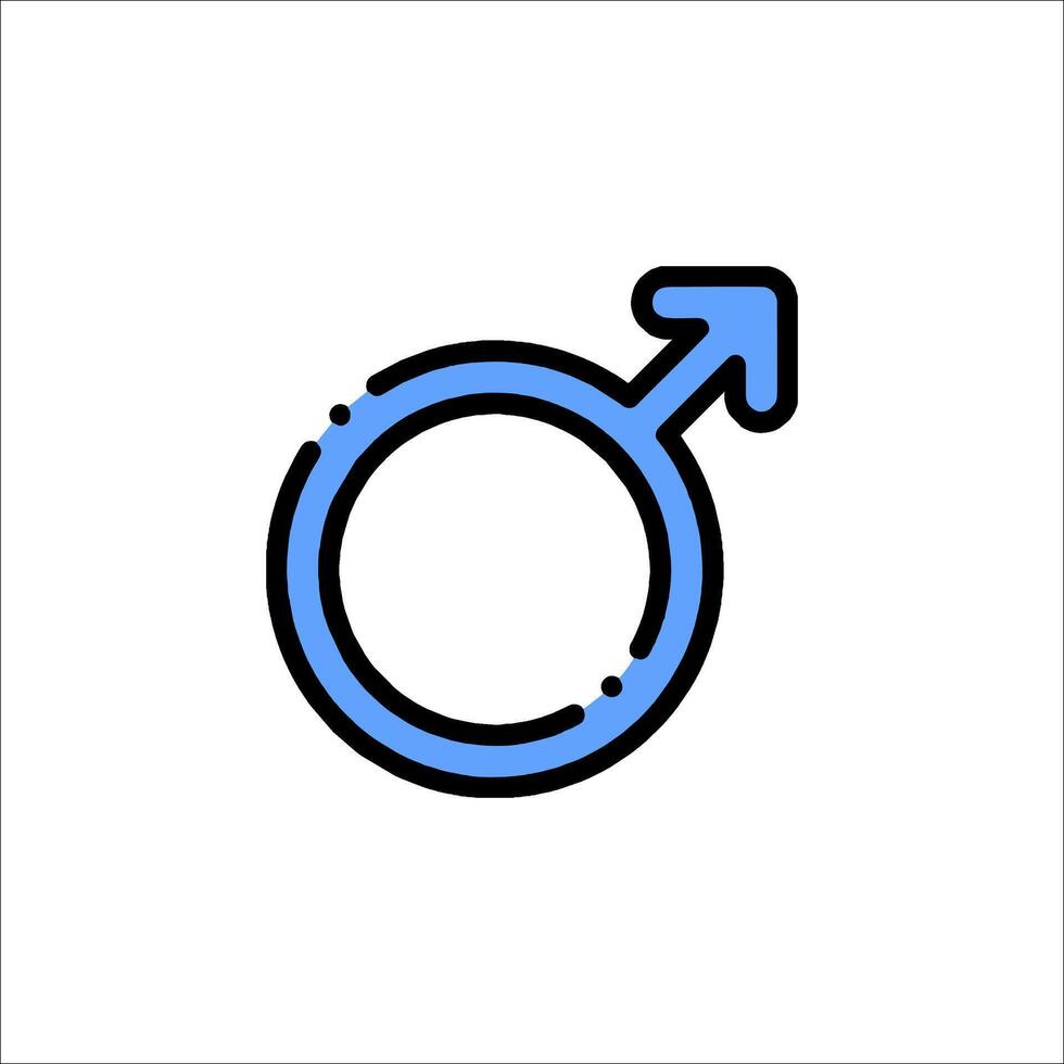 A male symbol in a circle on a white background vector