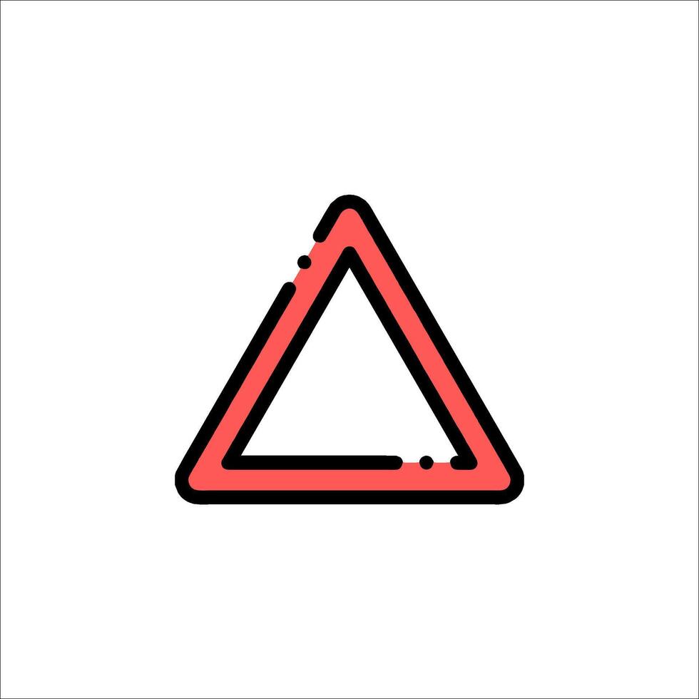 A red triangle warning sign on a white background vector