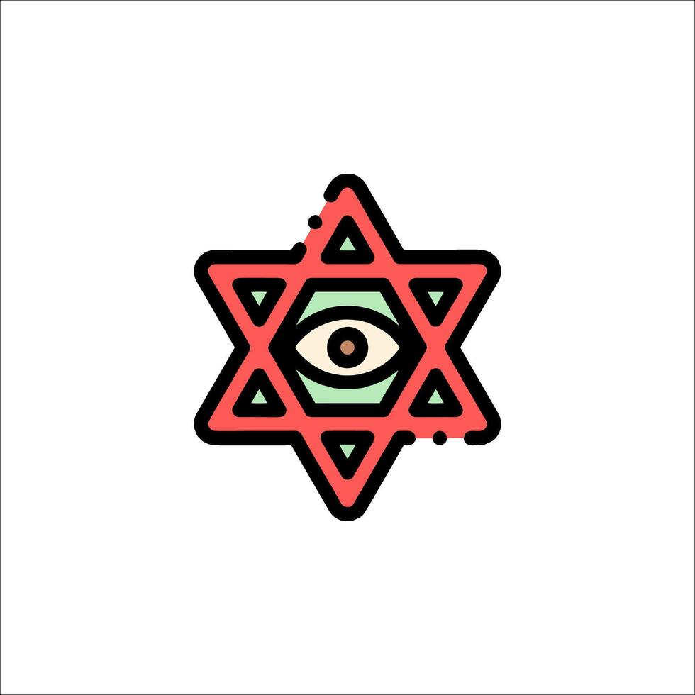 An all seeing eye in a star of david vector