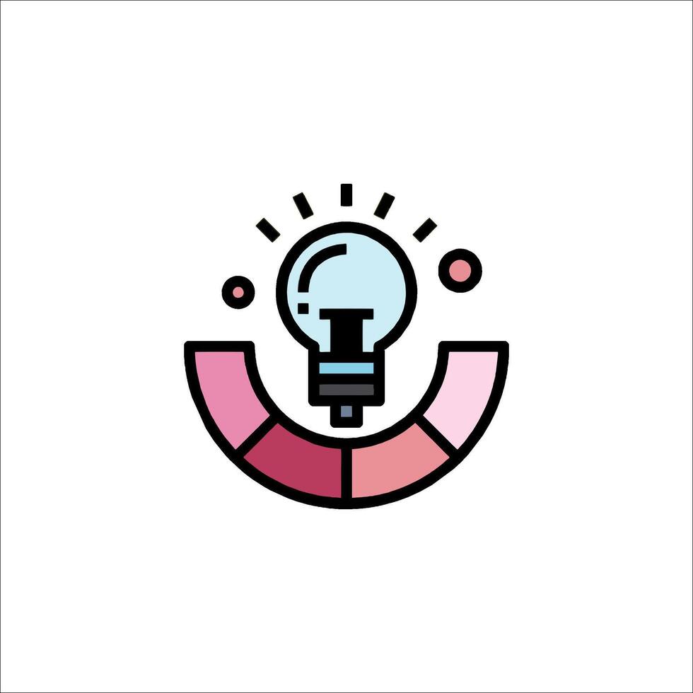 A light bulb with a color bar on it vector
