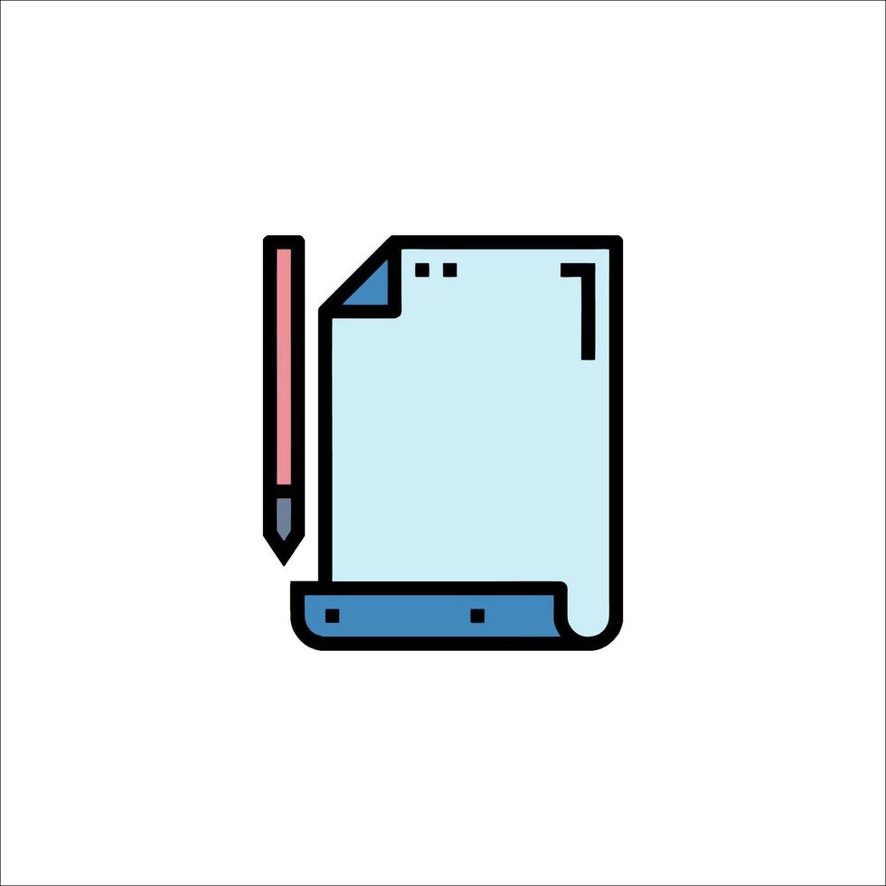 A document with a pen and paper icon vector