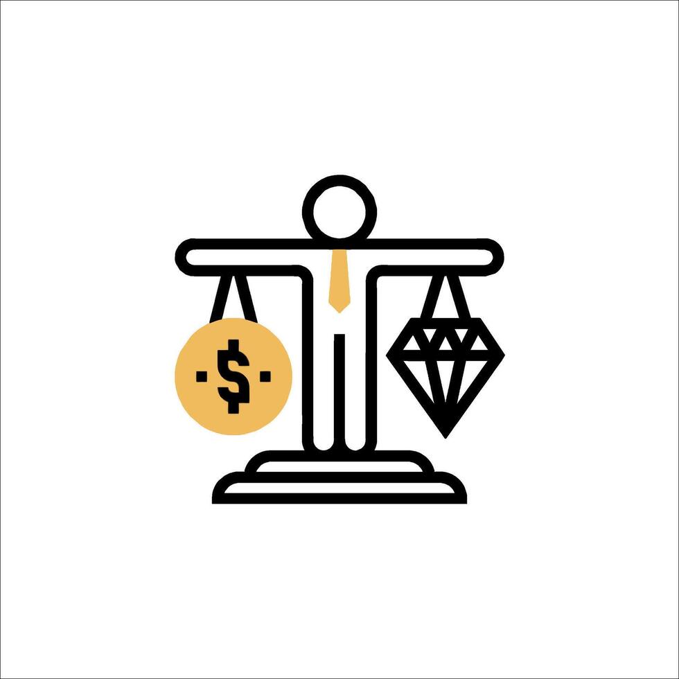 Diamonds and money icon, line icon, illustration vector