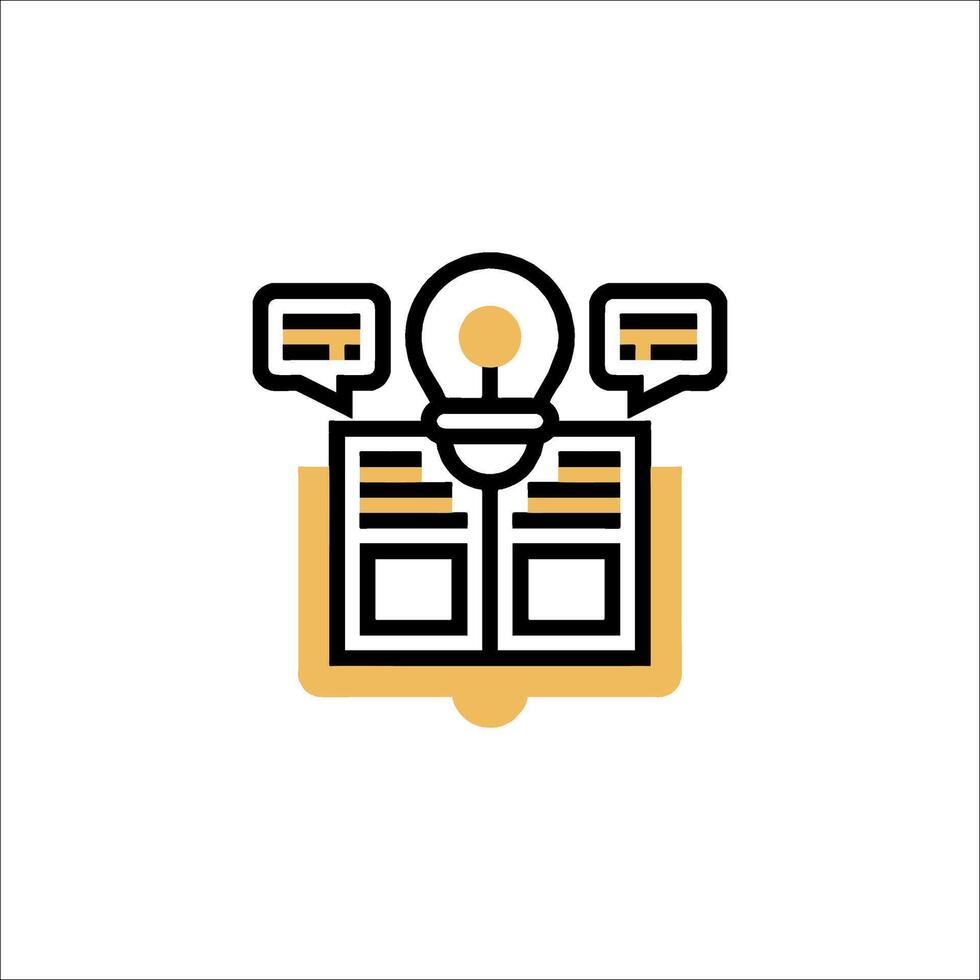 A book with a light bulb on top of it vector