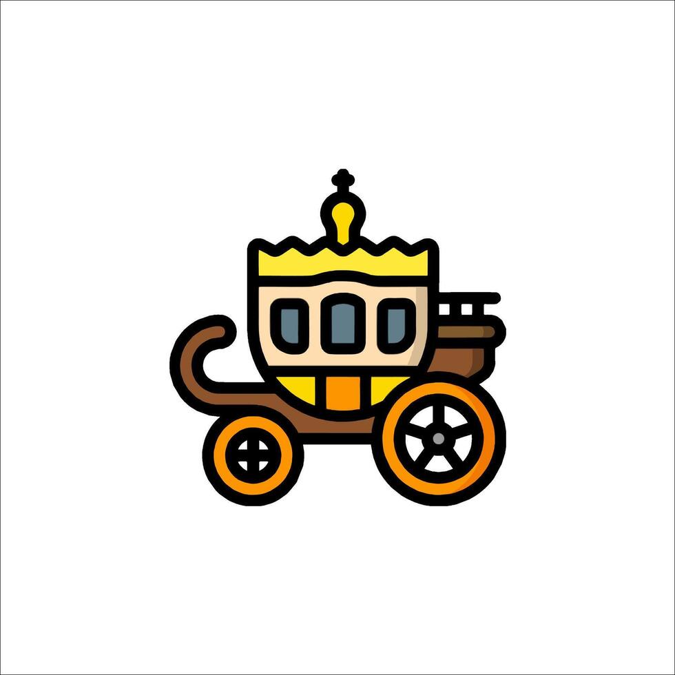 A cartoon horse carriage with a crown on it vector