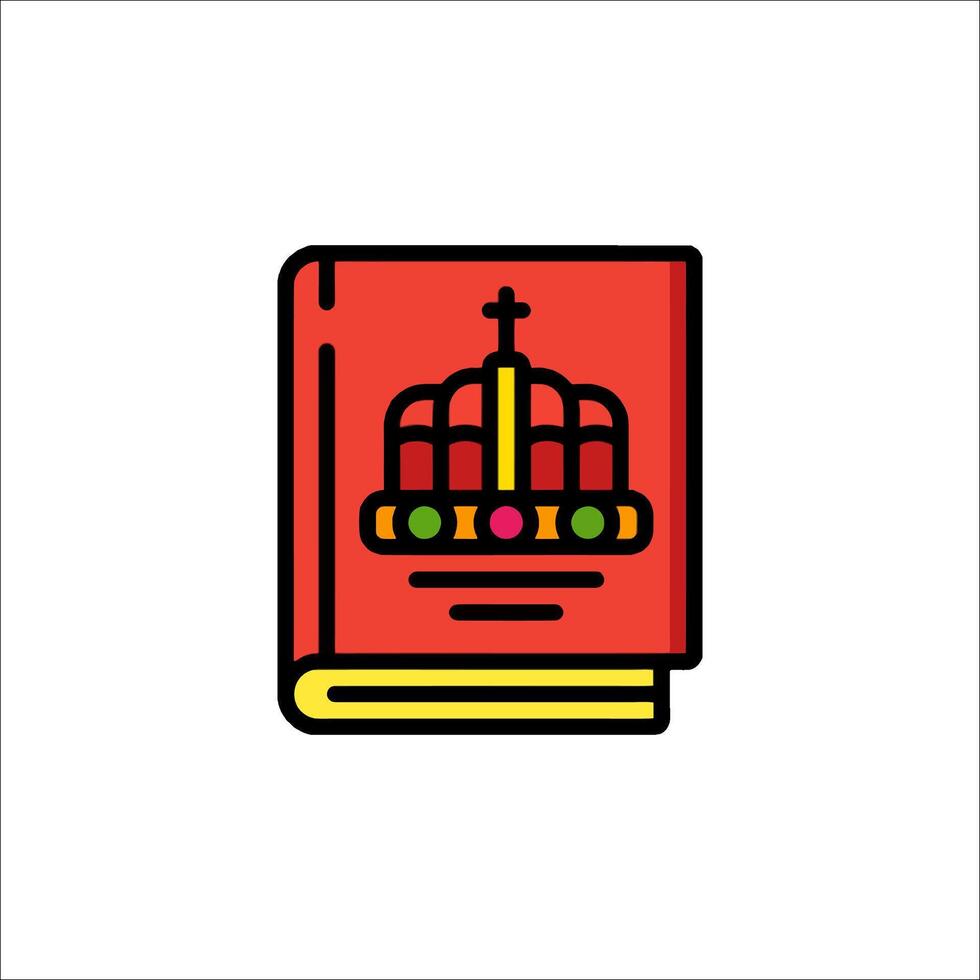 A book with a crown on it, and a cross on it vector