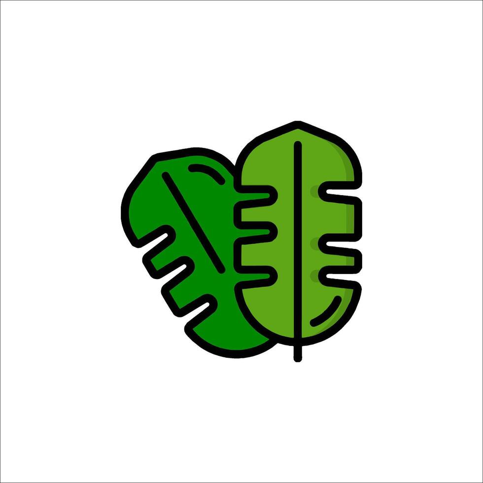 A green leaf icon on a white background vector