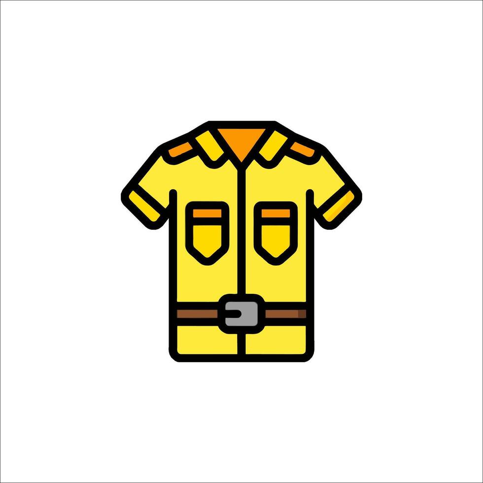 A yellow shirt with a belt on it vector