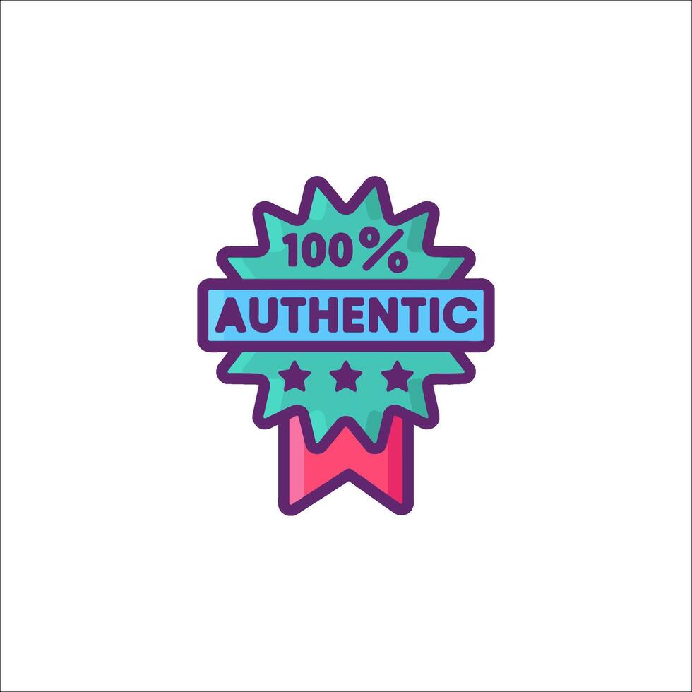 100 authentic badge icon illustration vector