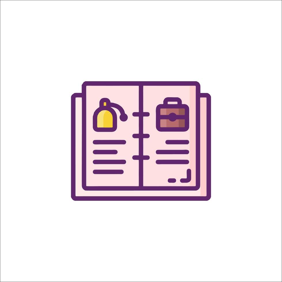 A book with a suitcase and a key on it vector