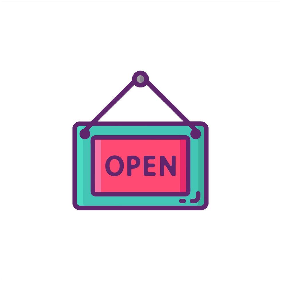Open sign icon illustration vector