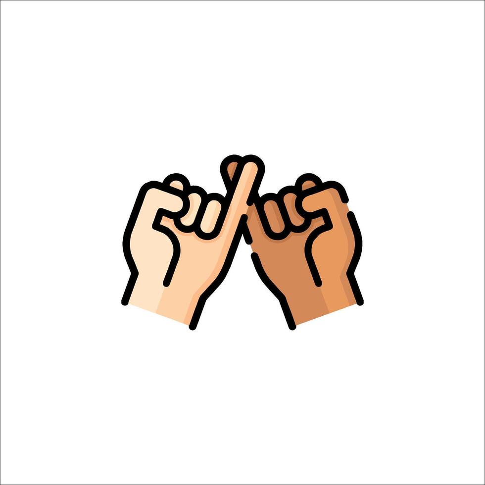 Two hands making the sign of the cross with their fingers vector