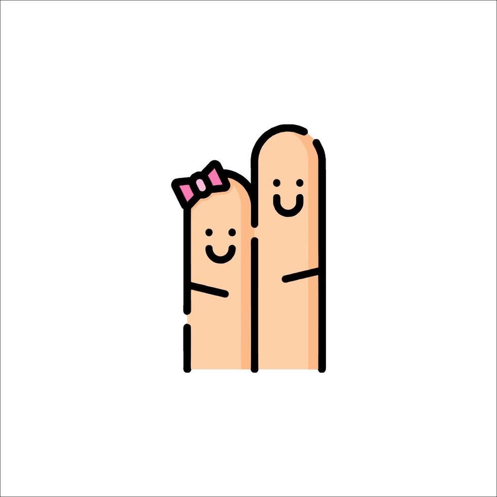 Two fingers with a bow on them, one is holding a bow vector