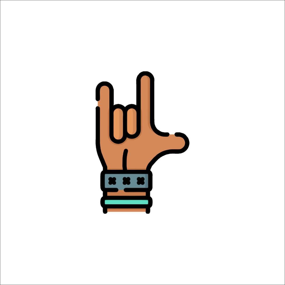 Rock hand gesture icon illustration vector