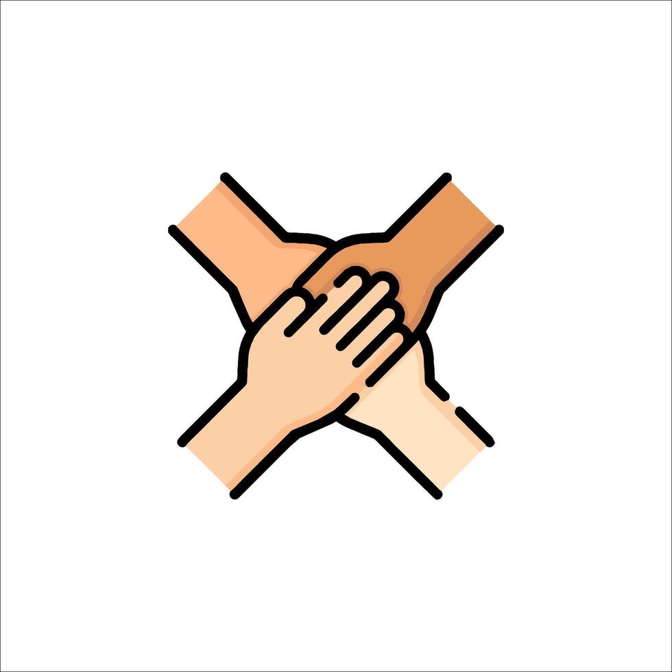 Hands together icon illustration vector