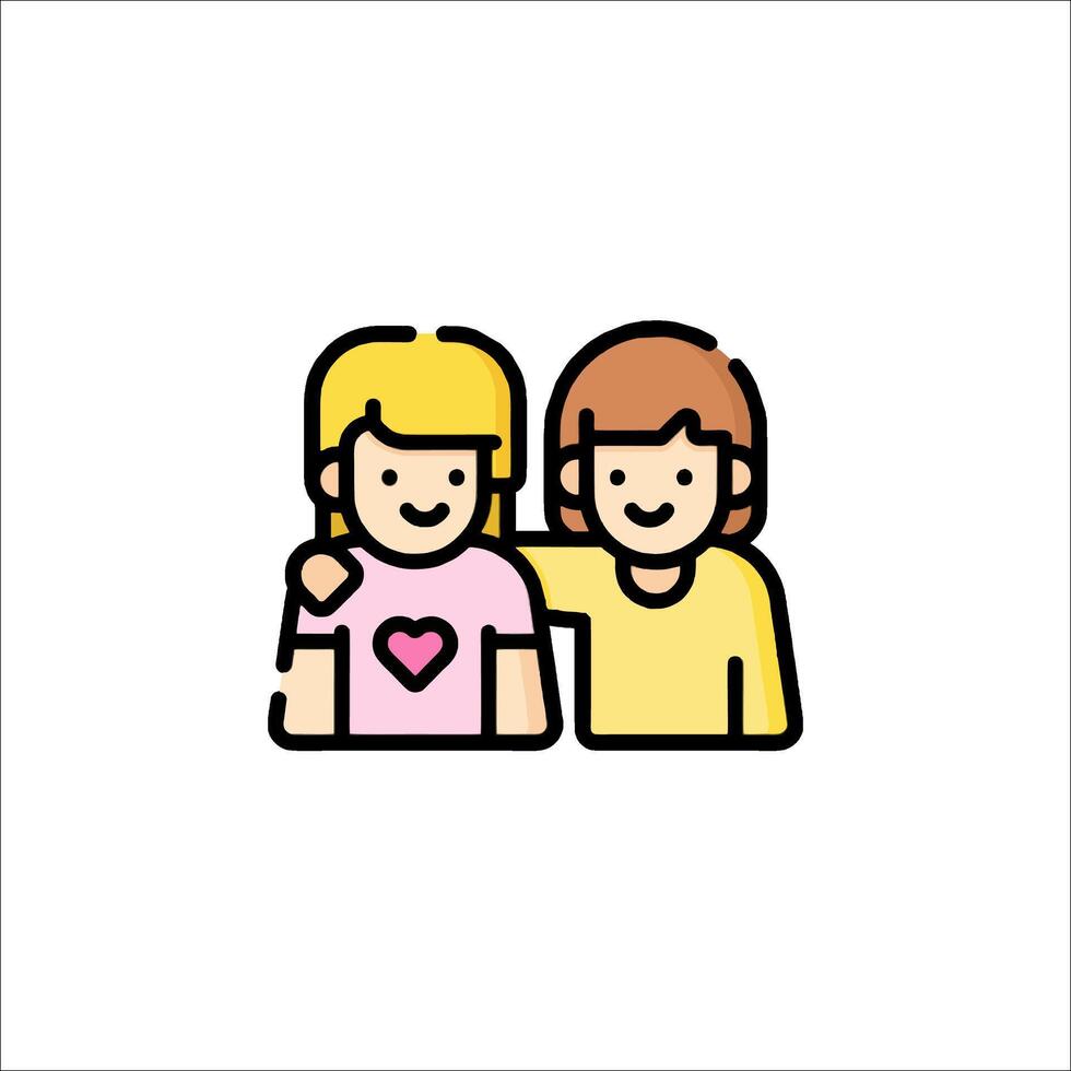 Two people hugging in a cartoon style vector
